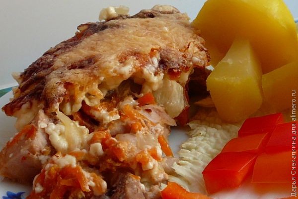 Мясо, запеченное с корейской морковкой Мясо, запеченное с корейской морковкой