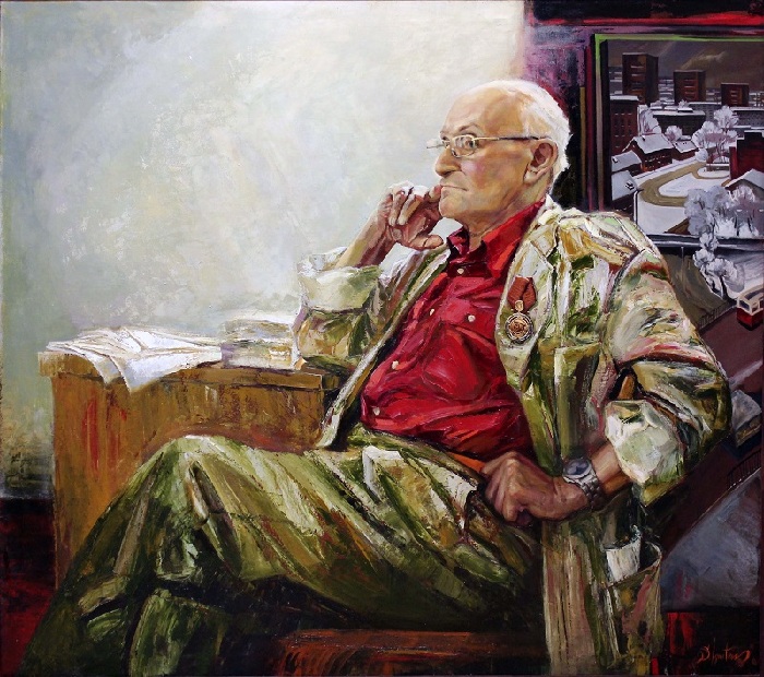 Портрет народного художника Беларуси Мая Данцига. (2008 год). Автор: Сергей Игнатенко. (Ученик Мая Данцига). Портрет народного художника Беларуси Мая Данцига. (2008 год). Автор: Сергей Игнатенко. (Ученик Мая Данцига).