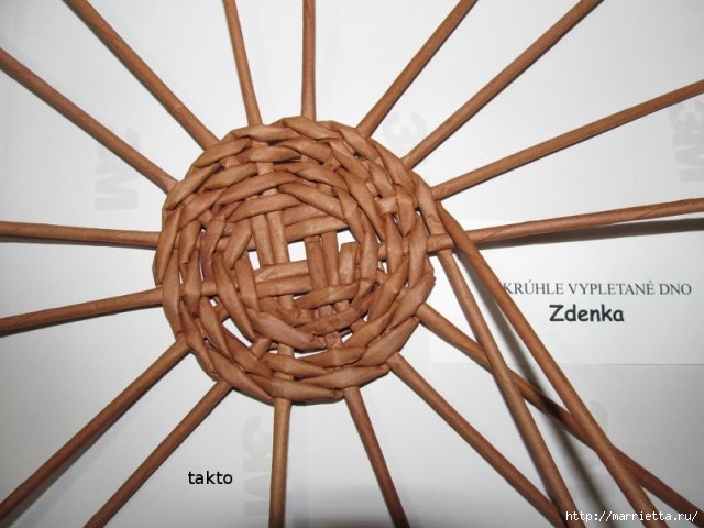 Плетение из газет плетение круглого дна Плетение из газет плетение круглого дна