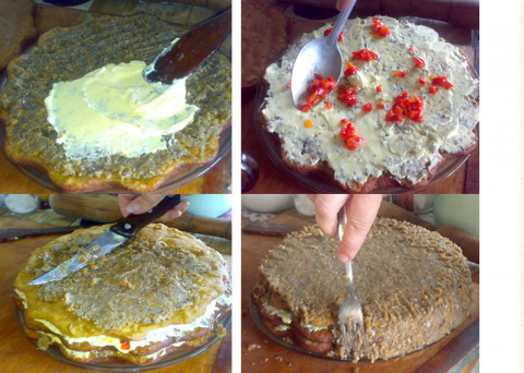 Кабачково-баклажанный торт