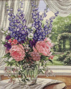 Stitchart Peonies & Delphiniums (схема для вышивания)