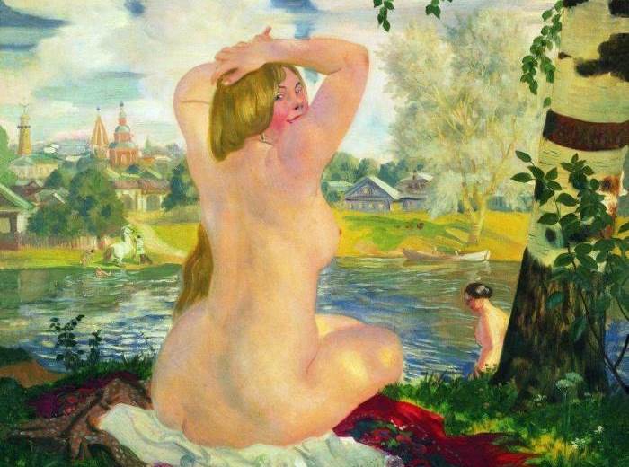 Б. Кустодиев. Купальщица, 1921 Б. Кустодиев. Купальщица, 1921