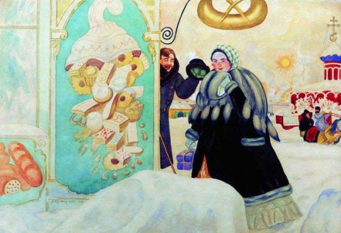 Б. Кустодиев. Купчиха, 1920 Б. Кустодиев. Купчиха, 1920