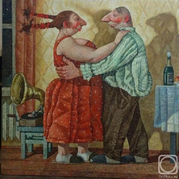 Кто девушку ужинает, тот её и танцует. Живопись от Меренкова Сергея. Неподражаемый почерк художника-философа Сергея Меренкова