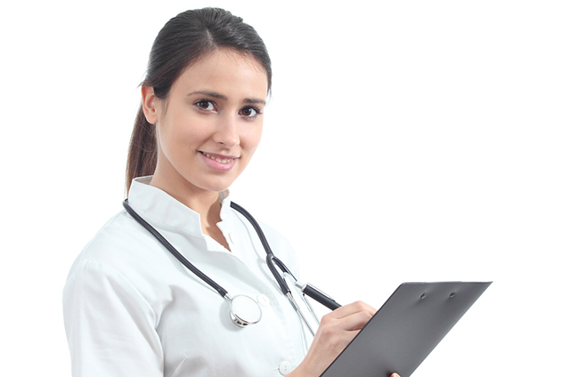 Beautiful nurse smiling and taking notes Когда пациенты начали по одному заходить к доктору со странными вопросами