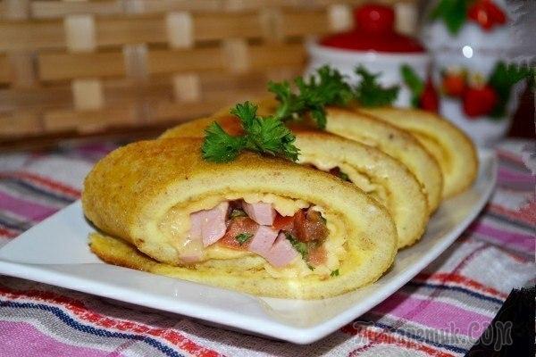 Яичные роллы с начинкой на завтрак Яичные роллы с начинкой на завтрак