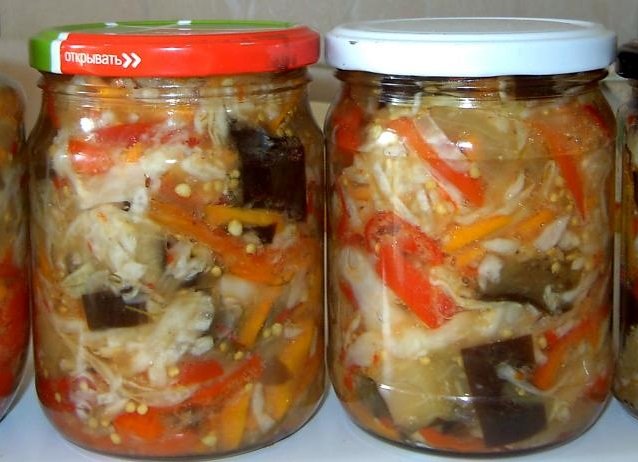 рецепты салатов с баклажанами и перцем на зиму рецепты