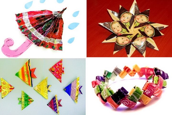 Поделки из конфетных фантиков