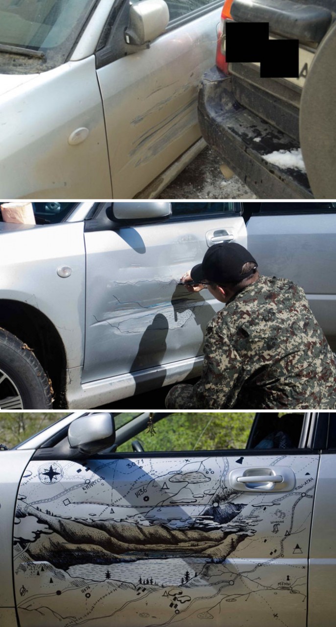 Лучший способ удаления вмятин и царапин на авто 15 креативных машин от творческих автовладельцев