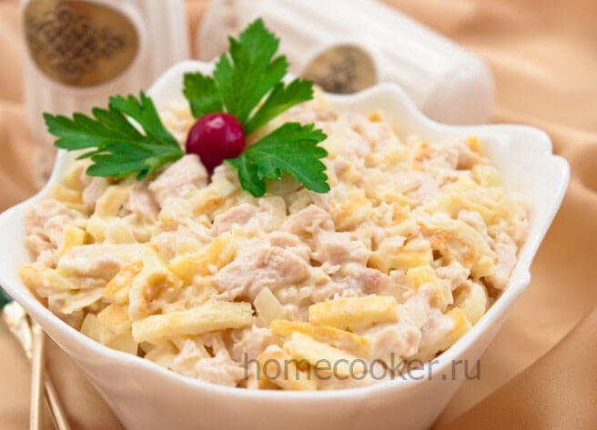 Салат нежный с куриным филе