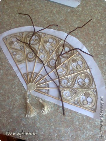 Мастер-класс Поделка изделие Моделирование конструирование Филигранный веер МК Проволока Шпагат фото 23