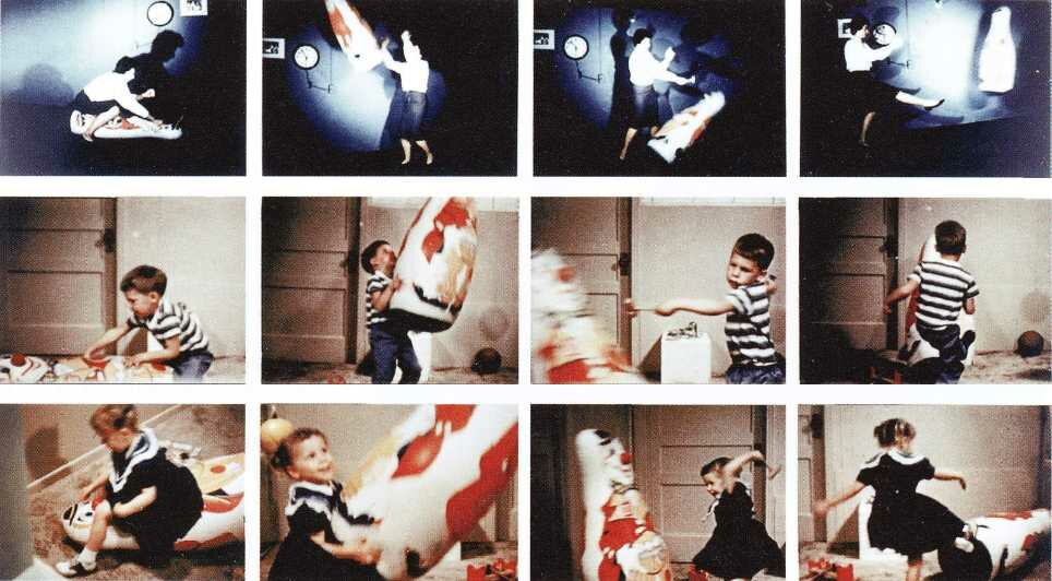 Фотографии, сделанные в ходе эксперимента с куклой Бобо
