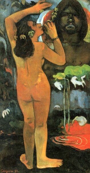Хина, богиня луны и Те Фату, дух земли, 1893г