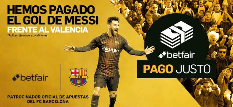 Betfair.es выплатит выигрыши по ставкам на победу Барселоны в игре с Валенсией