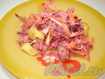 Рецепт салата с чипсами и пекинской капустой