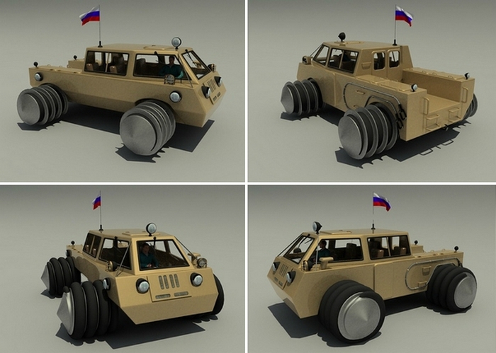 3-D модель российского вездехода TESH.