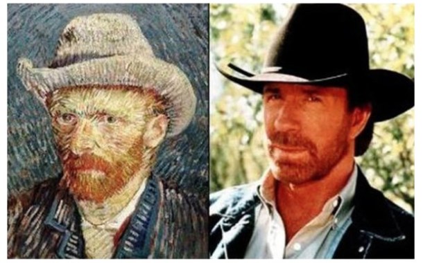 loffee.com-Celebrity-Time-Travelers-Chuck-Norris-Vincent-Van-Gogh