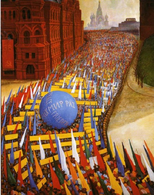 Празднование 1-го Мая в Москве.(1956). Автор: Диего Ривера. Празднование 1-го Мая в Москве.(1956). Автор: Диего Ривера.