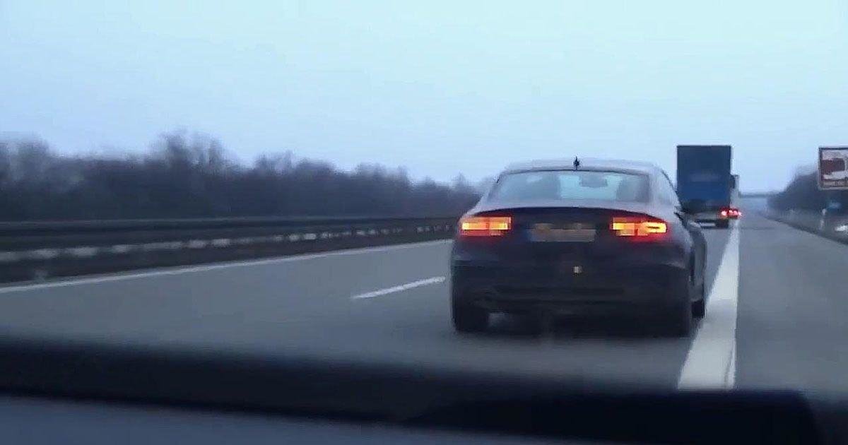Полицейская погоня за автомобилем на скоростном немецком автобане