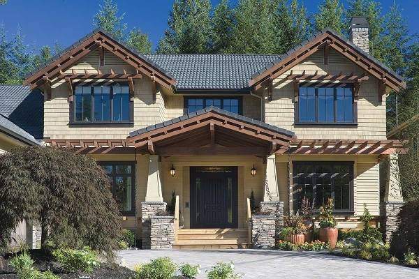 Покраска домов фасадов 2016 - стильные сочетания цвета фасада и крыши