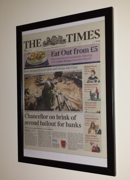 Обложка The Times, заголовок с которой попал в нулевой блок Bitcoin