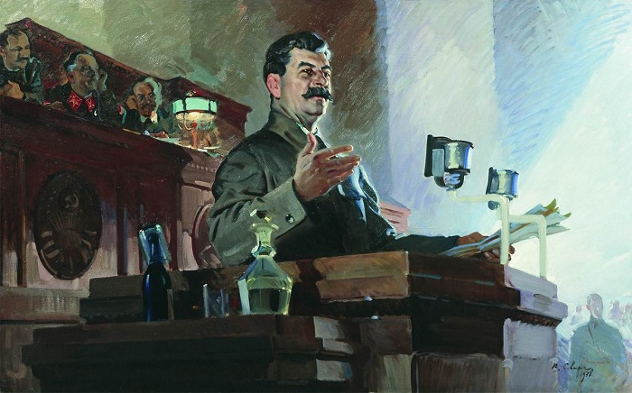 Доклад И.В. Сталина на Чрезвычайном VIII съезде Советов. Автор: Василий Сварог Доклад И.В. Сталина на Чрезвычайном VIII съезде Советов. Автор: Василий Сварог
