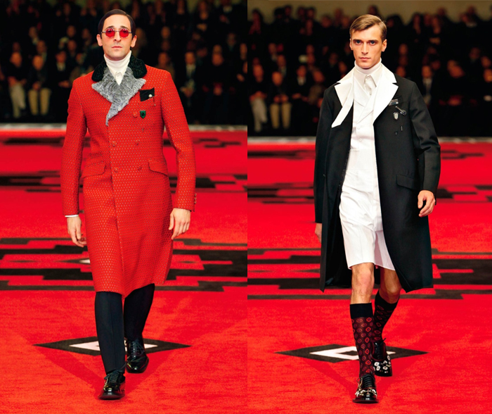 Одна из мужских коллекций Prada. Слева - актер Эдриен Броуди. Одна из мужских коллекций Prada. Слева - актер Эдриен Броуди.