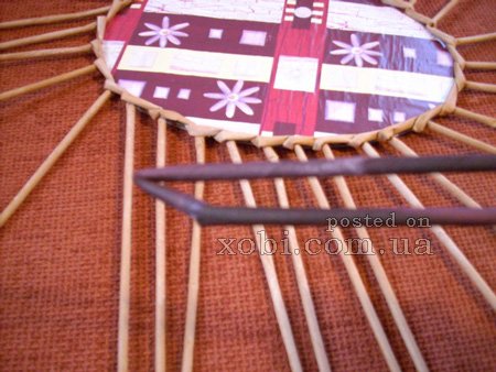 мк по плетению крышки для корзинки с картонным дном