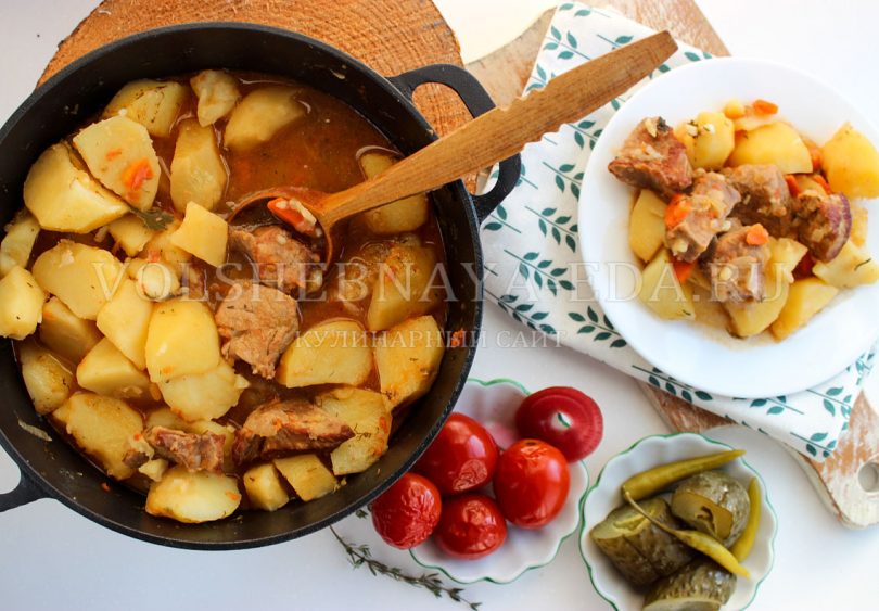 Картошка с мясом в казане