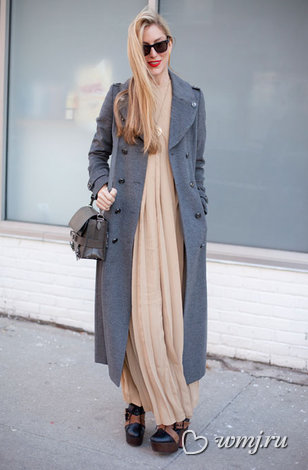 Street-style с длинным пальто