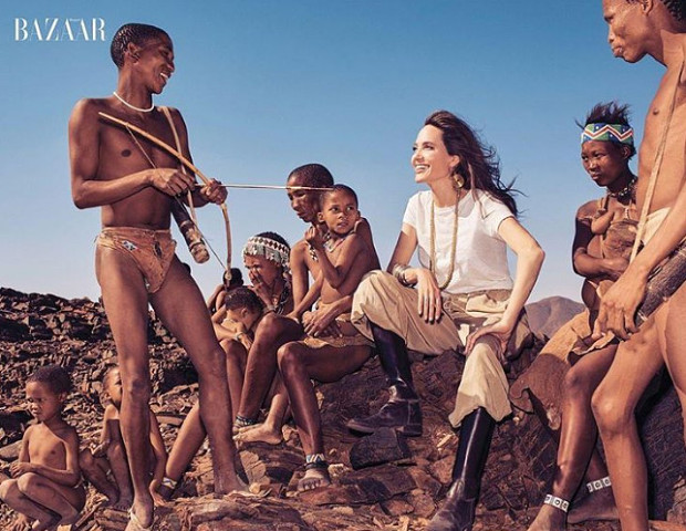Анджелина Джоли снялась в африканской фотосессии для глянца