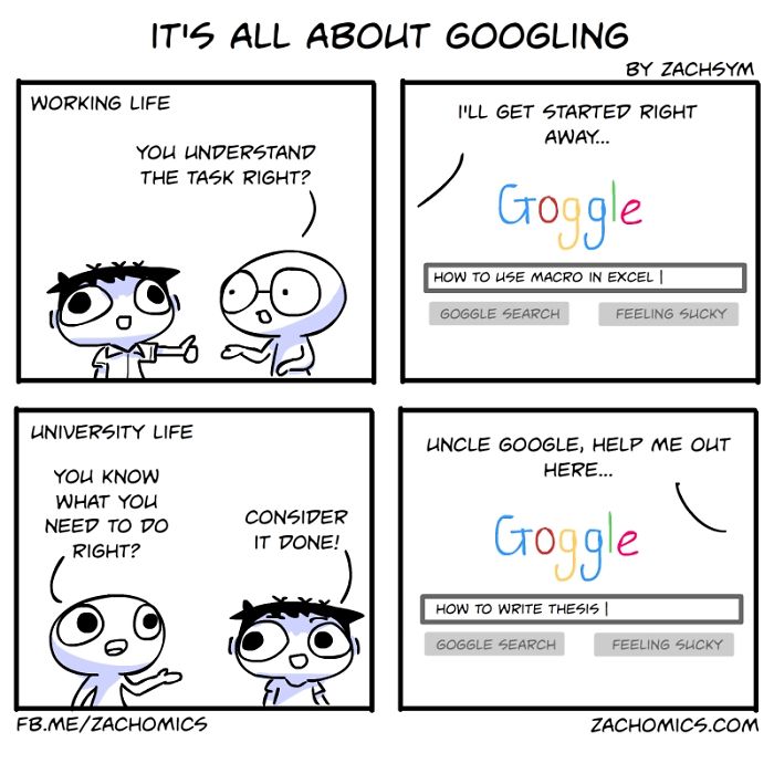90% Of Work Involves Googling It Out