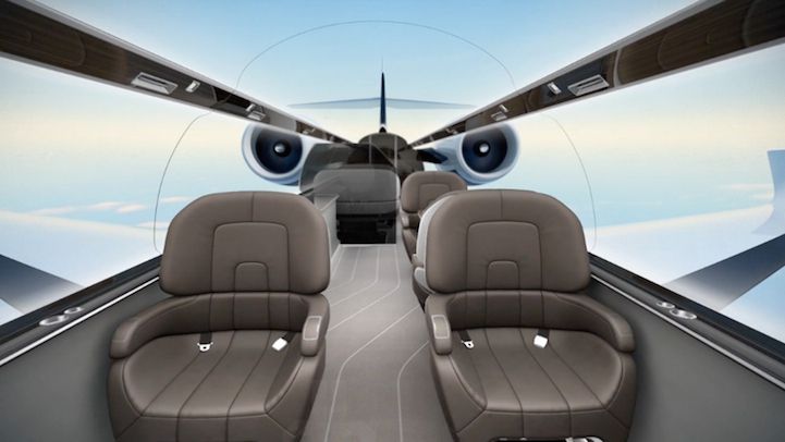 Plane without windows, but with a panoramic view of technology, the plane, it is interesting