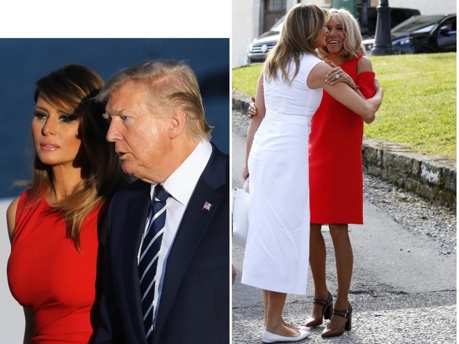Мелания Трамп и Бриджит Макрон, август 2019 Какие цвета в одежде станут самыми модными? Pantone назвал 16 главных оттенков 2020 года (фото 10)