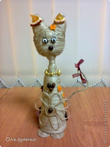 Кофейные коты из шпагата 137