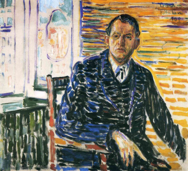 Э. Мунк,"Автопортрет в больнице профессора Якобсона", 1909