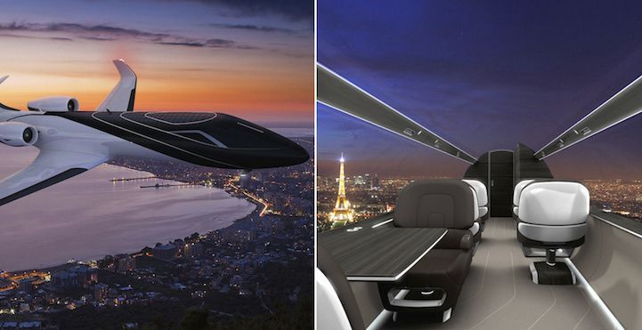Plane without windows, but with a panoramic view of technology, the plane, it is interesting