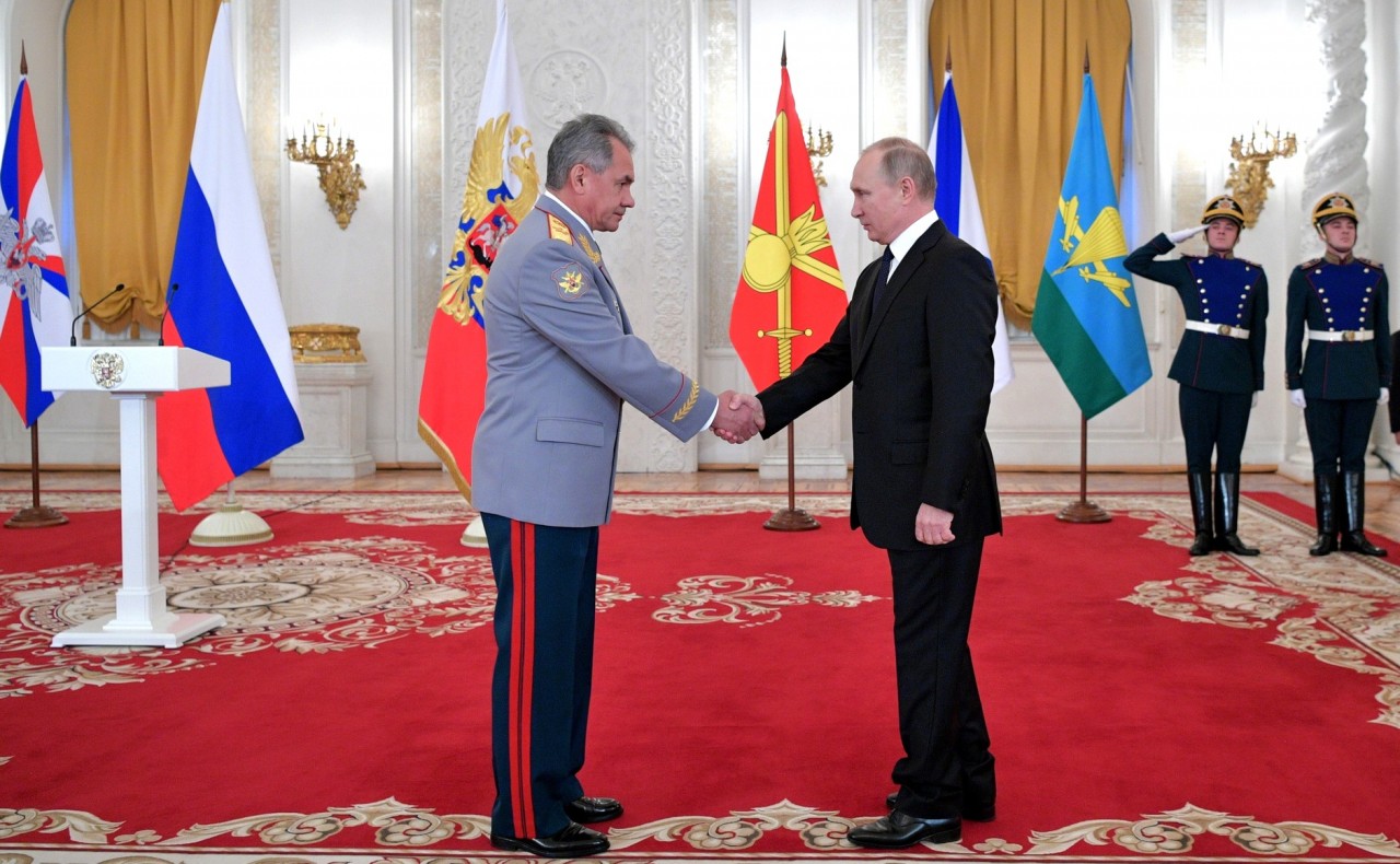 С Министром обороны Сергеем Шойгу.