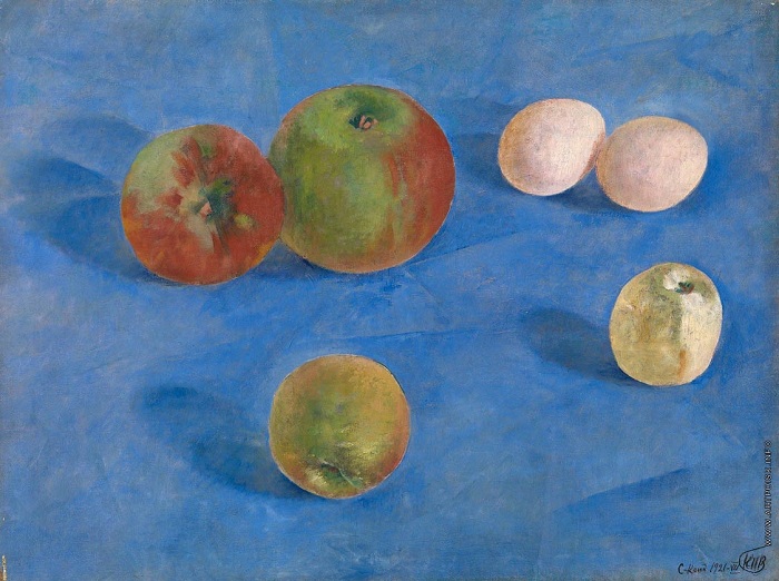 «Яблоки и яйца». (1921 год). Автор: Кузьма Петров-Водкин. «Яблоки и яйца». (1921 год). Автор: Кузьма Петров-Водкин.