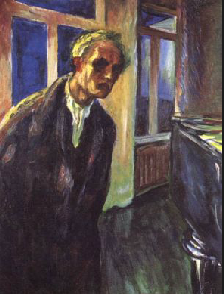 Э. Мунк, "Автопортрет. Ночной странник", 1924,
