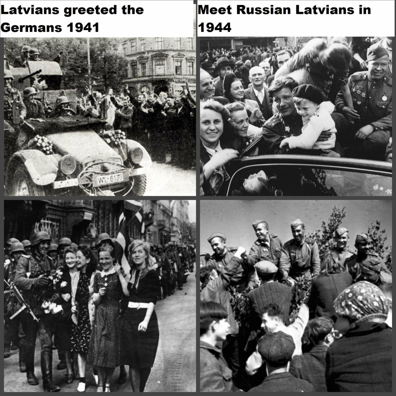 Латыши в 1941году и в1944 году,очень гостеприимный народ