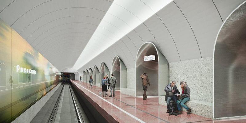 Собянин осмотрел ход строительства станции «Ржевская» БКЛ метро. Фото: mos.ru