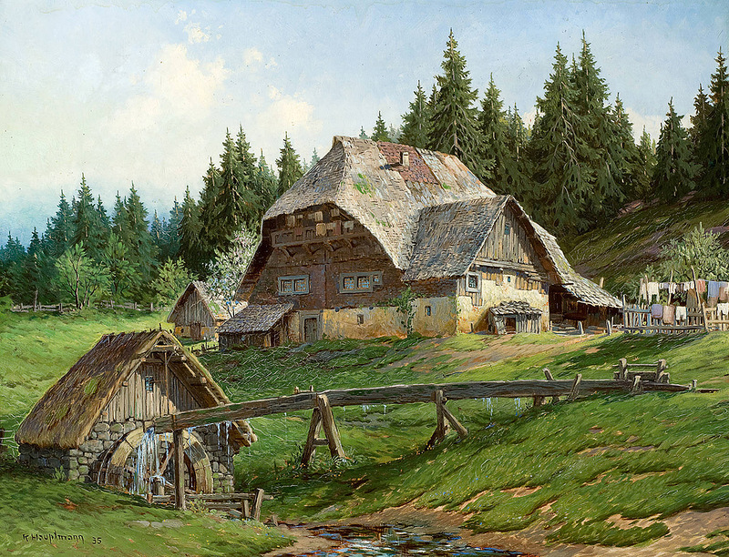 Домик в горах… Немецкий художник Karl Hauptmann