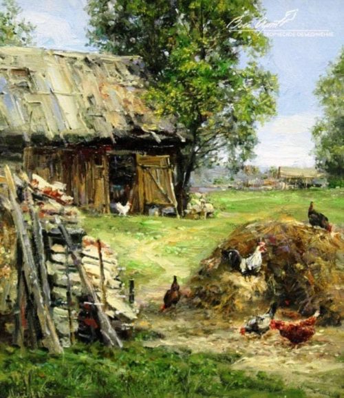 Художник Сергей Малов. Деревенский пейзаж