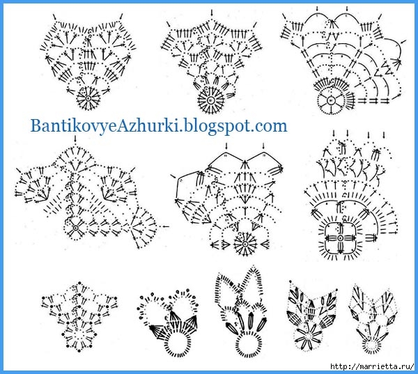Вязанный крючком снежинки схемы Вязанный крючком снежинки схемы