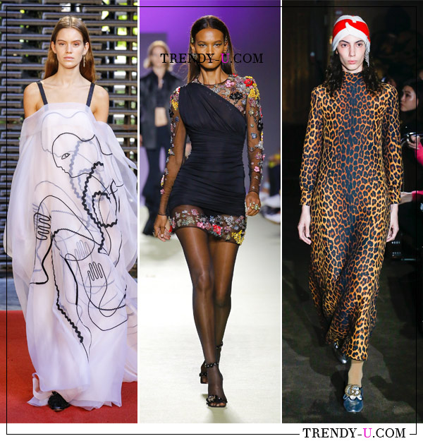 Абстрактный, цветочный и леопардовый принты в коллекциях Roksanda, Versace и Gucci весна-лето 2019