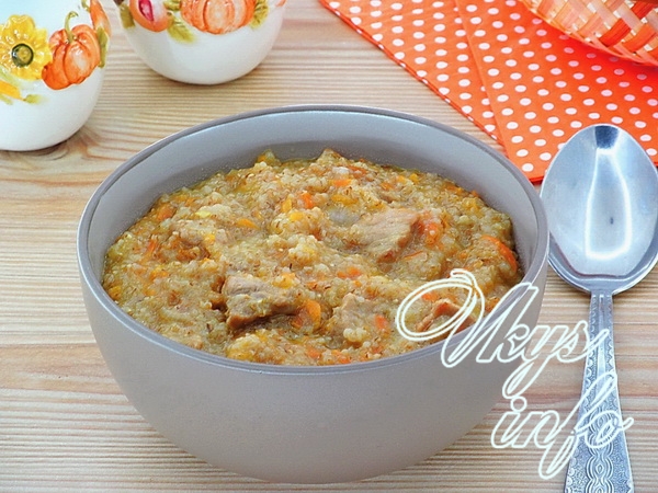 рецепт Пшеничная каша с мясом в мультиварке