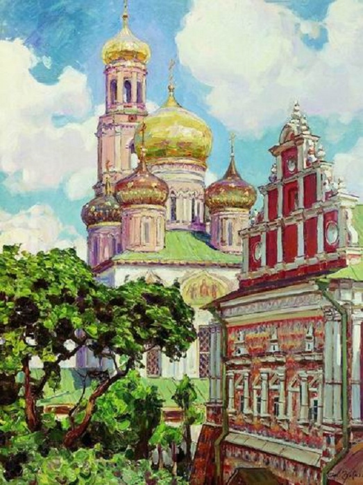 «Симонов монастырь. Облака и золотые купола» (1927). Автор: Аполлинарий Васнецов. «Симонов монастырь. Облака и золотые купола» (1927). Автор: Аполлинарий Васнецов.