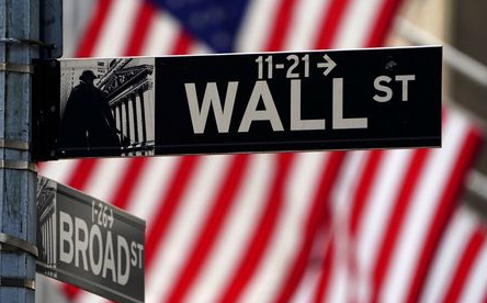 FILE PHOTO: A Wall Street sign is pictured outside the New York Stock Exchange in the Manhattan borough of New York City, New York, U.S., April 16, 2021. REUTERS/Carlo Allegri/File Photo
