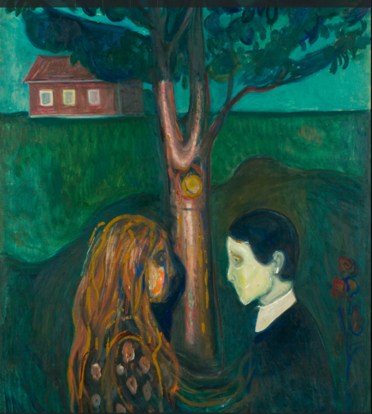 Э. Мунк, "Глаза в глаза", 1900
